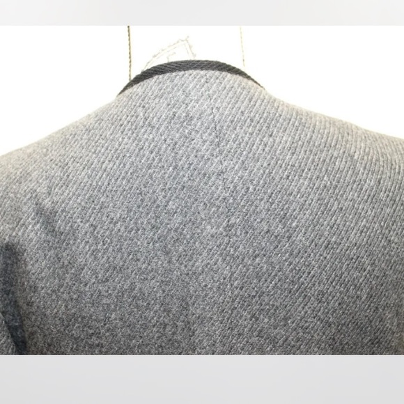 Sphere Made in Japan Black Blazer Women Open Wool Black Piping Sz 12 Fall Lined - Picture 8 of 14